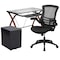 Flash Furniture Black Desk, Chair, Cabinet Set BLN-NAN28CHPX5-BK-GG - alternate 2